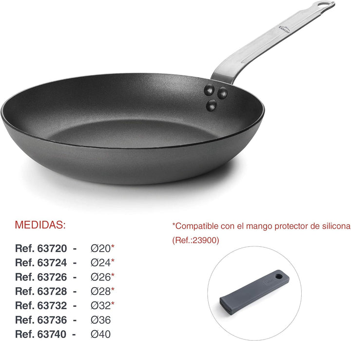 Lacor Pfanne Ttri-Antihalf, Gusseisen, Grau, 53.5 x 28 x 9.5 cm