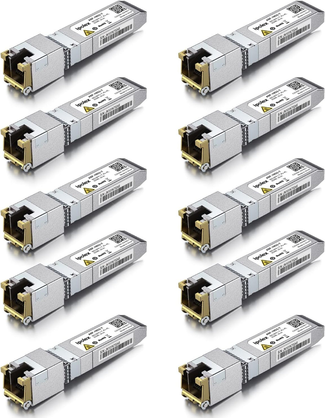 1.25/2.5/5/10G SFP+ RJ45 Copper Transceiver, 10GBase-T RJ-45 SFP+ Module, Compatible for Cisco SFP-1