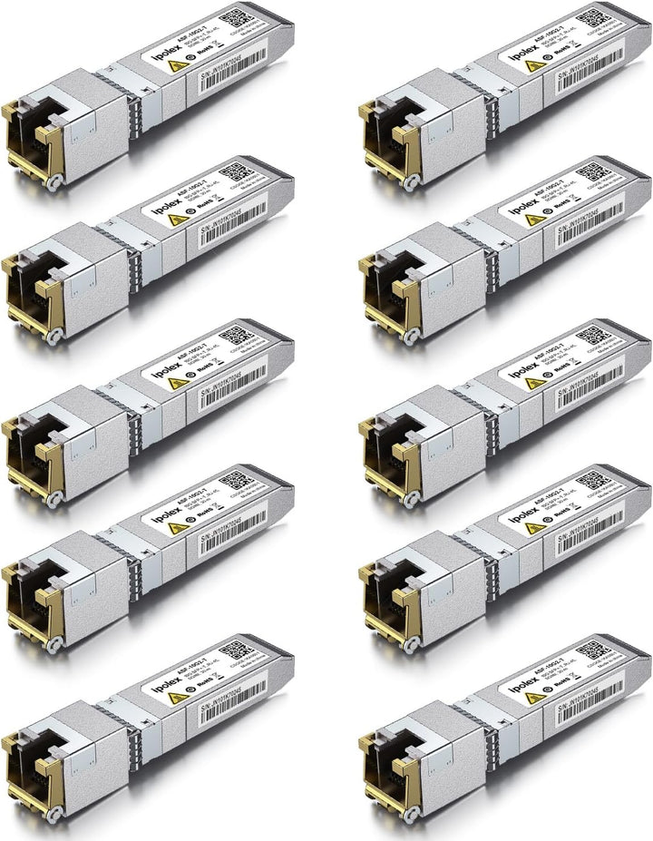 1.25/2.5/5/10G SFP+ RJ45 Copper Transceiver, 10GBase-T RJ-45 SFP+ Module, Compatible for Cisco SFP-1