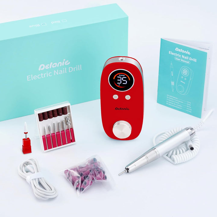 Delanie elektrische Nagelfräser für Gelnägel 35000 U/min, wiederaufladbar Fräser für Nägel mit 5000
