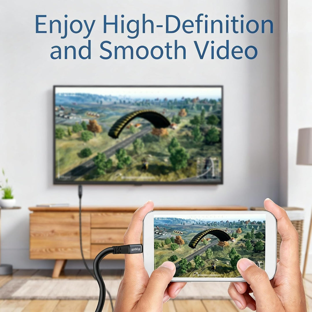 USB C auf HDMI Kabel 15 M,Typ-C auf HDMI 4K UHD(Thunderbolt 4/3 kompatibel),mit 90-Grad und 270-Grad