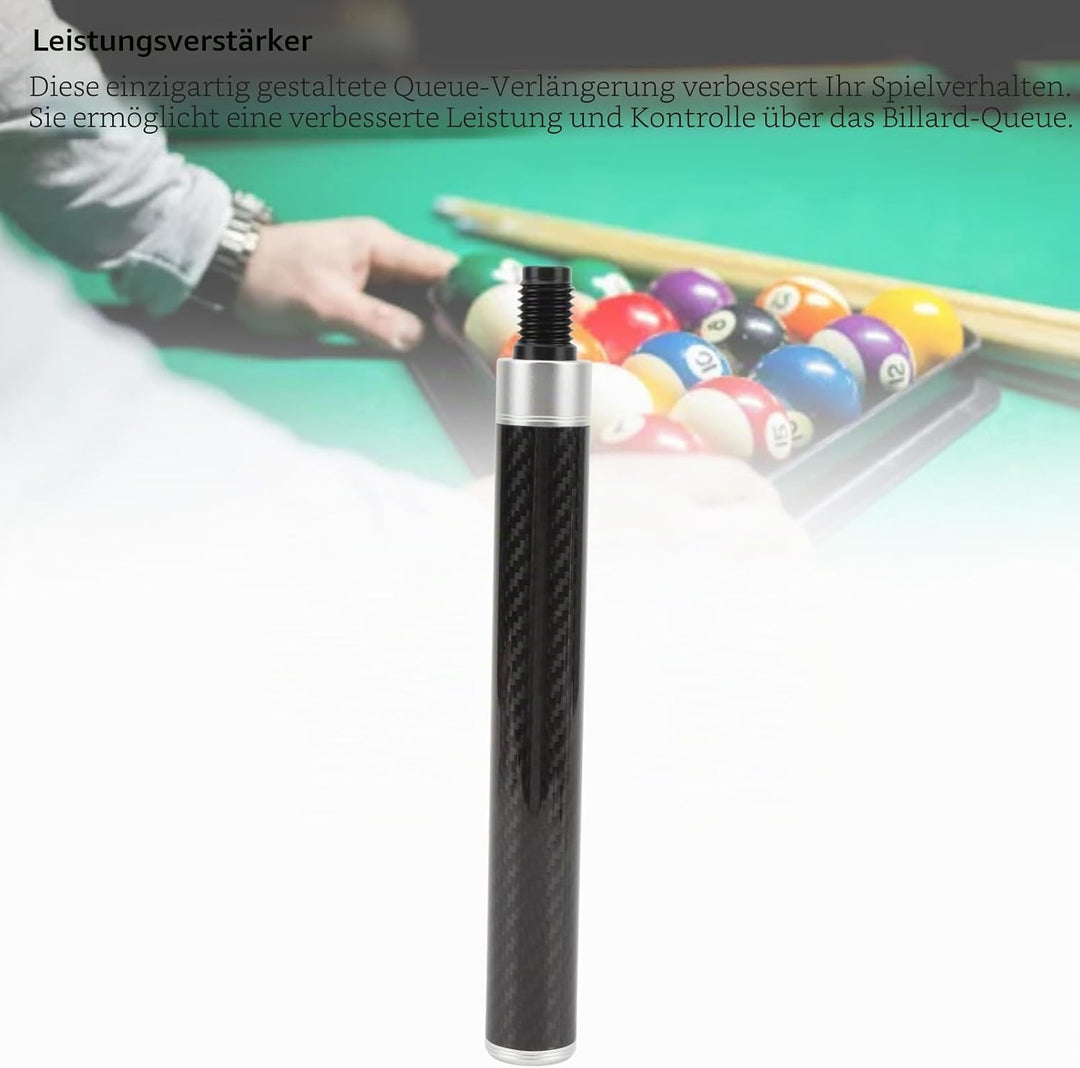 9-Zoll-Pool-Queue-Verlängerung, Kohlefaser, verbesserte Steuerung, komfortabler Touch-Billard-Queue-