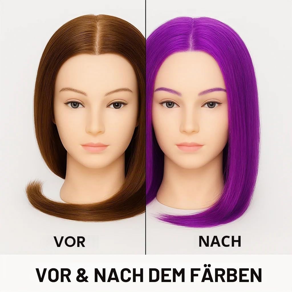 Weiblicher Mannequinkopf aus 100 % Echthaar, Styling-Kopf, Kosmetologie, Puppenkopf für Friseure, mi