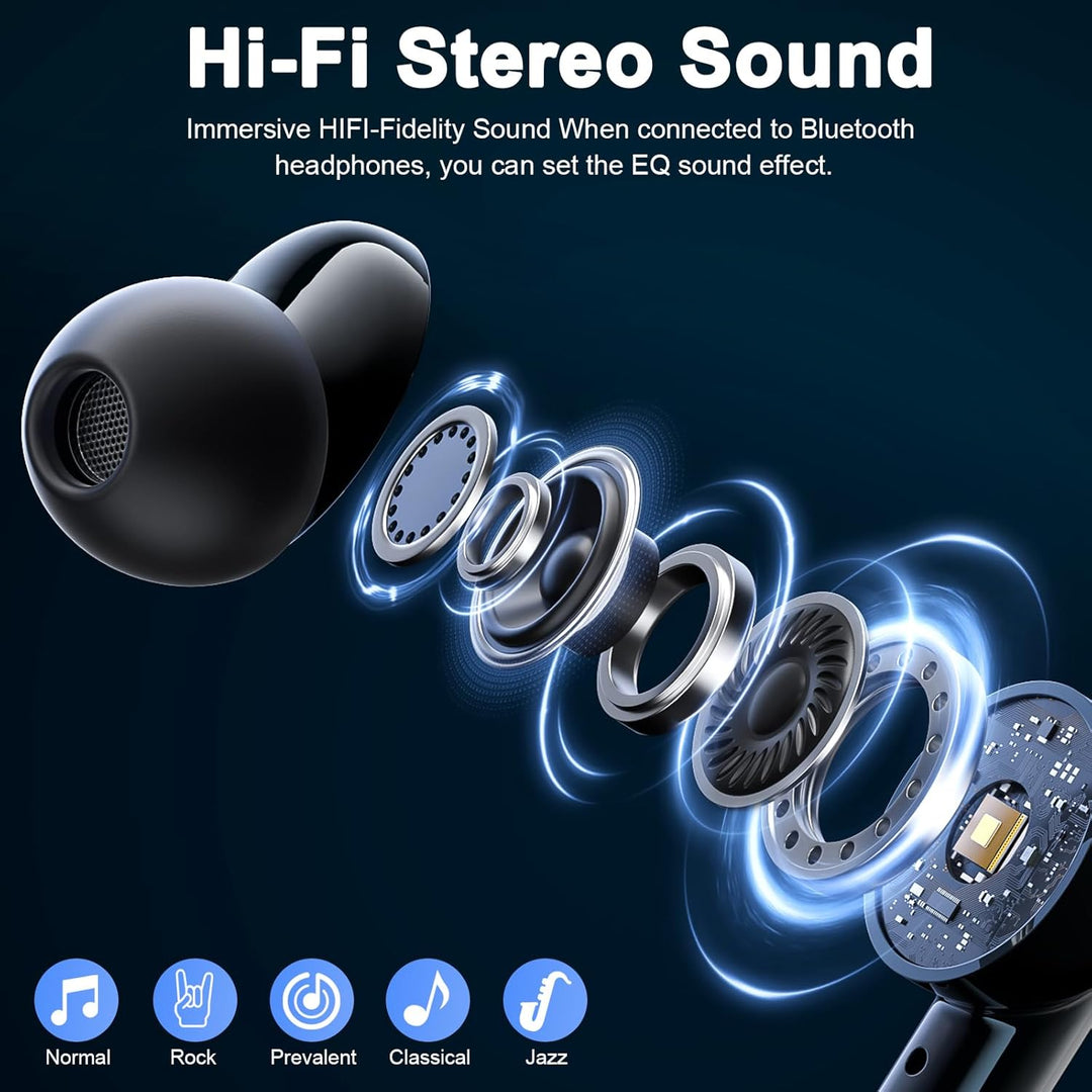 Bluetooth Kopfhörer, Touchscreen Bluetooth 5.4 Kopfhörer Kabellos mit ANC+ENC Noise Cancelling Mic,