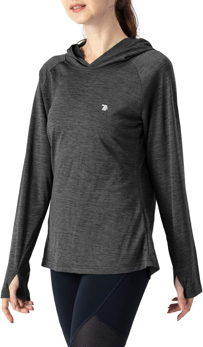 donhobo Damen Sport Shirt Langarm Laufshirt UPF 50+ UV Schutz Schnelltrocknend Pullover Sweatshirts