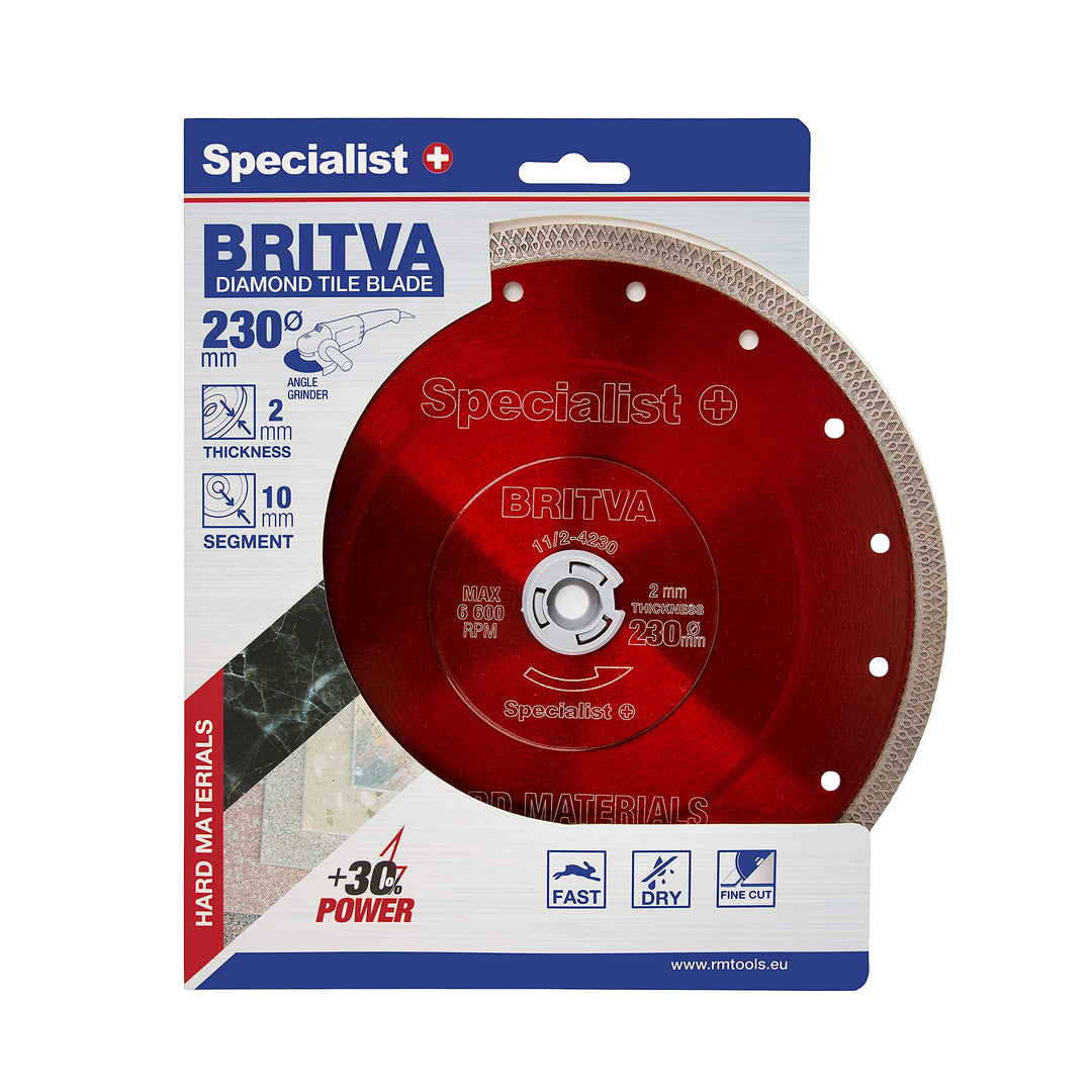 Diamant Trennscheibe 230mm von Specialist+ IExtra Dünn (2 mm) Bohrung 22,2 für Winkelschleifer I Fli