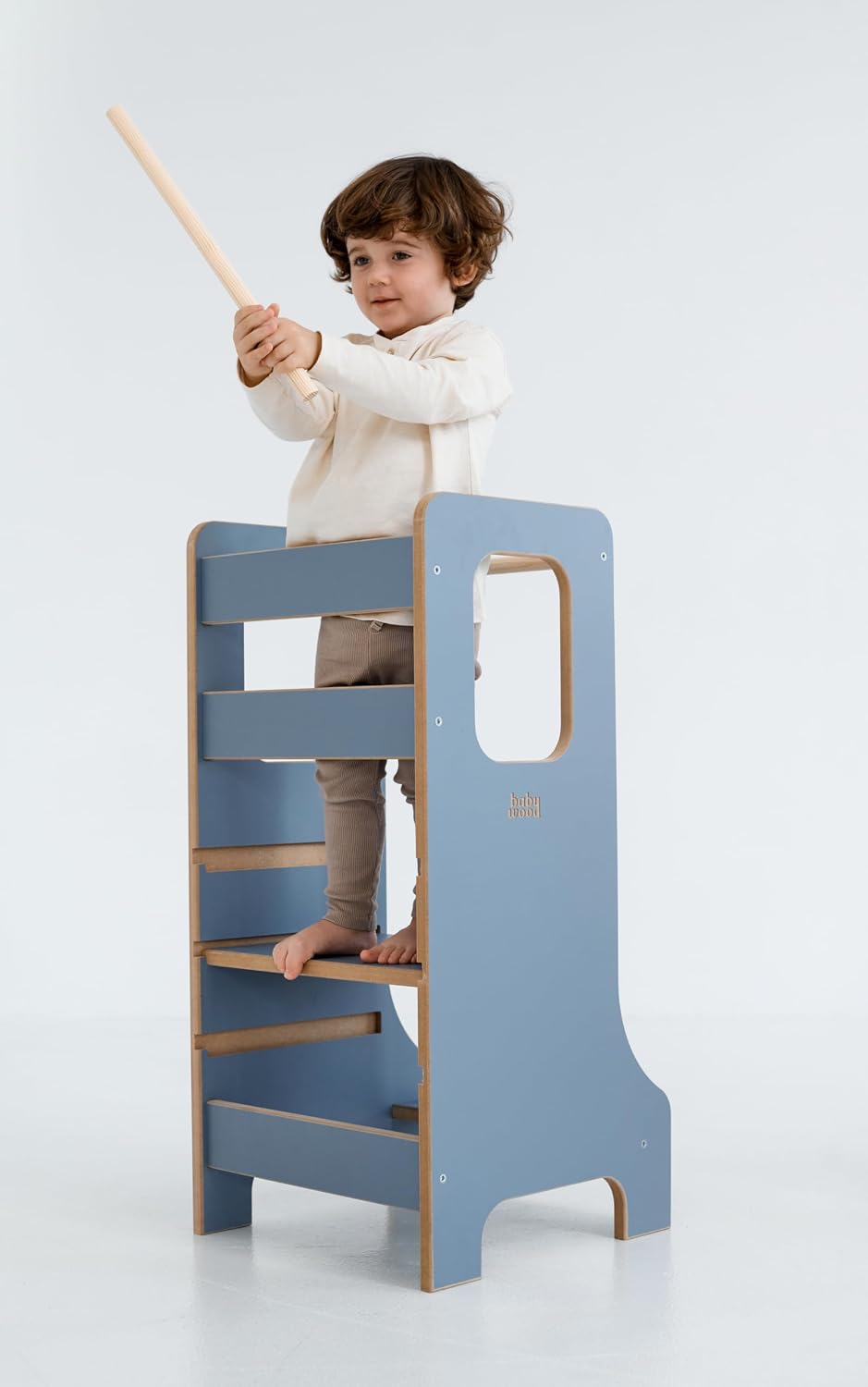 Kindersicherer Lernturm | Verstellbarer Montessori-Küchenhelfer blau | Montessori Küchenhelfer | Ler