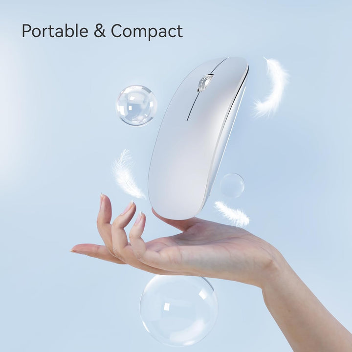 Uiosmuph Bluetooth Maus, Kabellose Maus mit USB-Nano-Empfänger, Tri-Mode (Dual Bluetooth 5.1 + 2.4GH