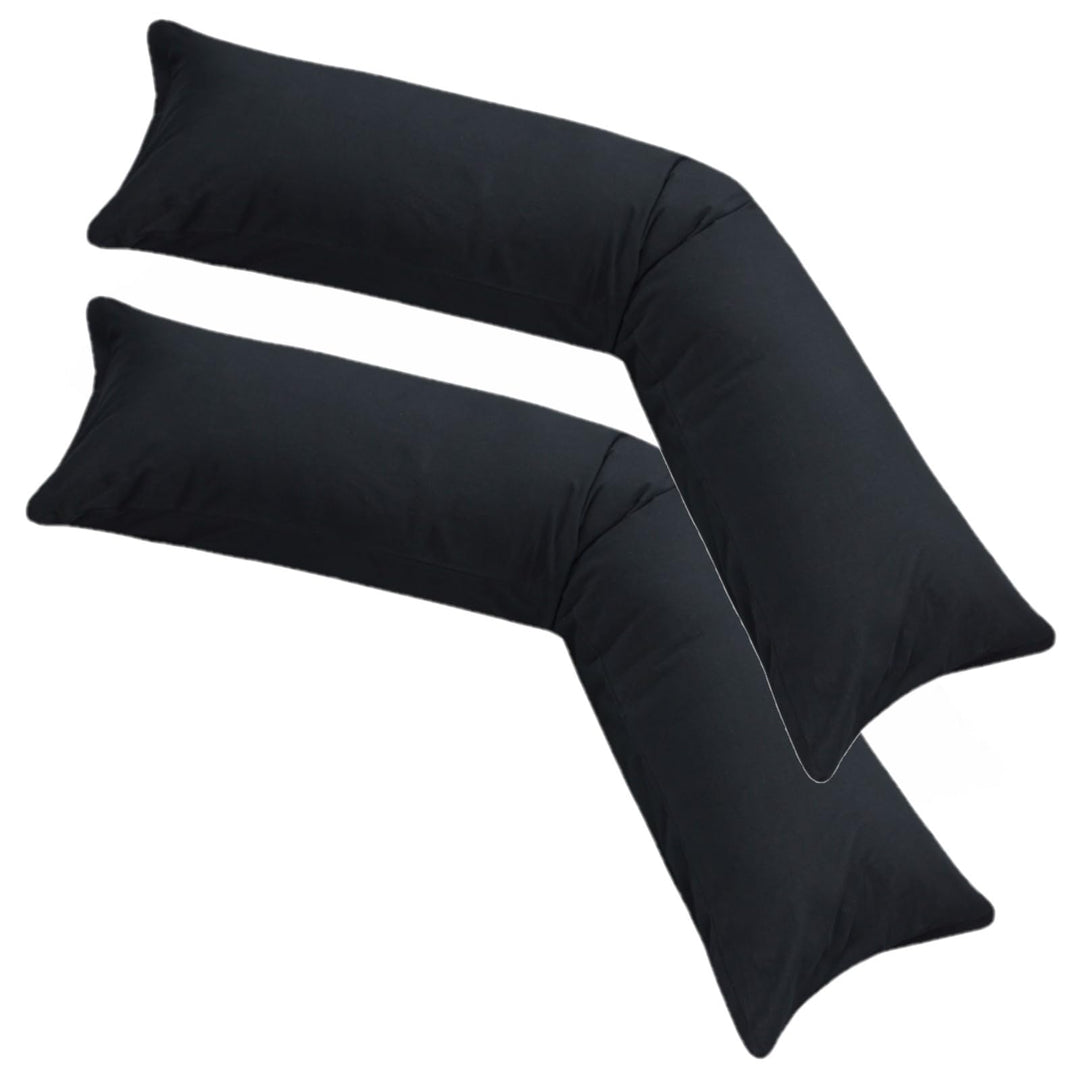 Moon 2er Pack Seitenschläferkissen Bezug Jersey Kissenbezug schwarz 40x200 2er Pack 40x200 Schwarz,