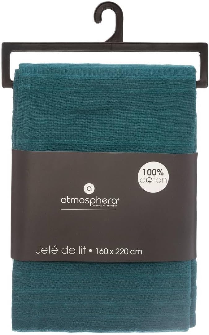 Entenbett werfen 160x220cm Blau (Bleu Canard), 160x220cm Blau (Bleu Canard)