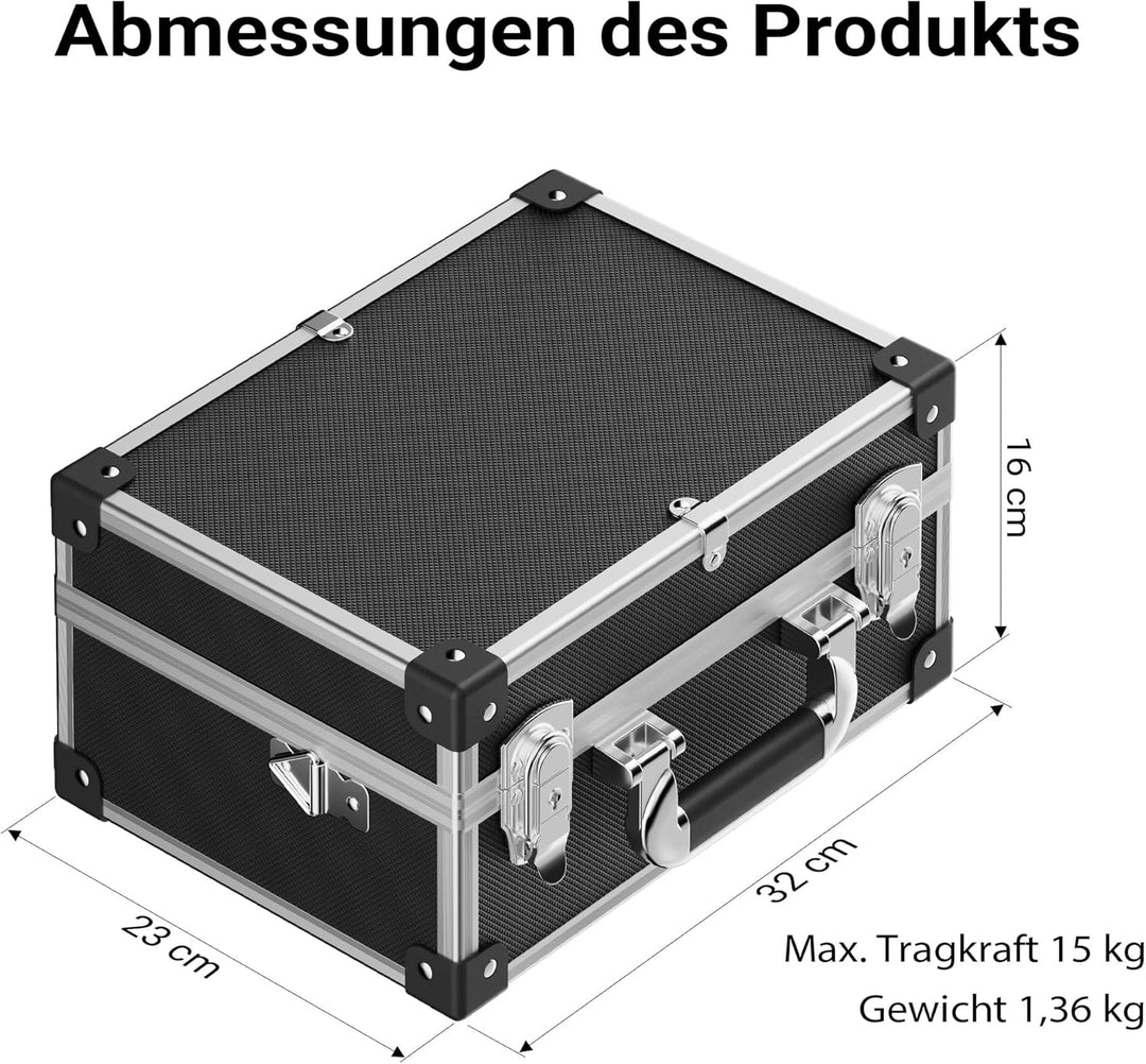 Wiltec PVC Universalkoffer 32x23x16 cm, PVC-Box abschliessbar für Aufbewahrung und Transport von Wer
