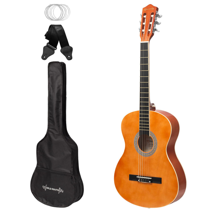 World Rhythm 4/4 Klassische Gitarre - Spanische Gitarre, Natur, für Anfänger, volle Grösse, ideal fü