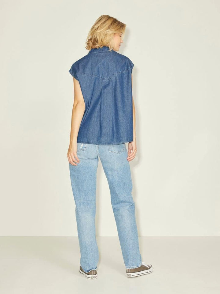 JJXX Damen Jxlayla Sl Chambray Shirt Sn Blouse S Medium Blue Denim, S Medium Blue Denim
