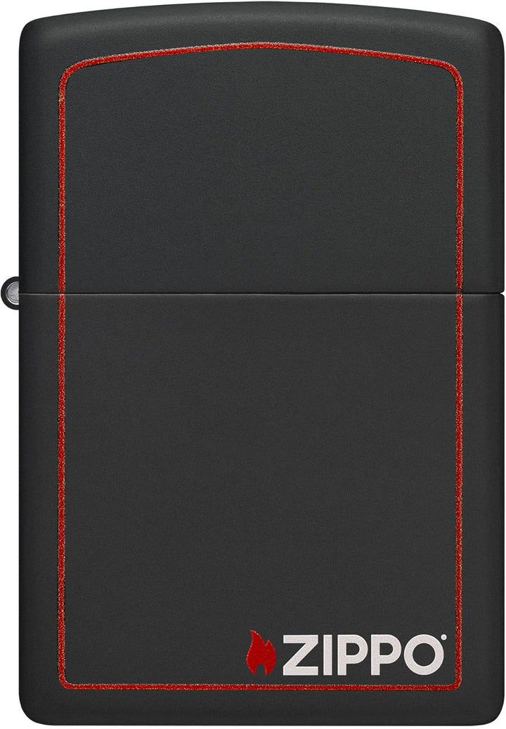 Zippo Original Feuerzeug Black Matte with Border & Logo