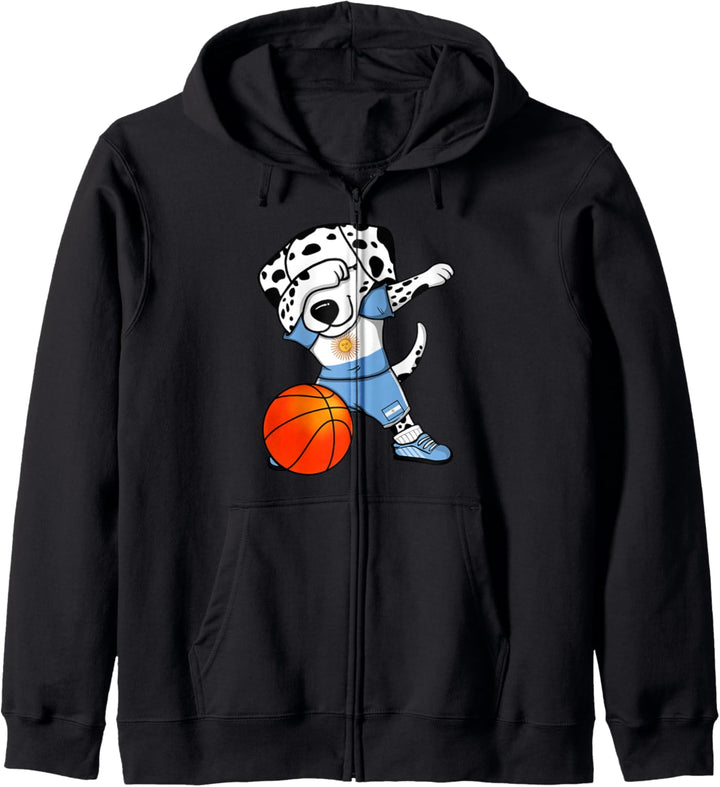 Dabbing Dalmatiner Argentinien Basketball Mannschaft Sport Kapuzenjacke