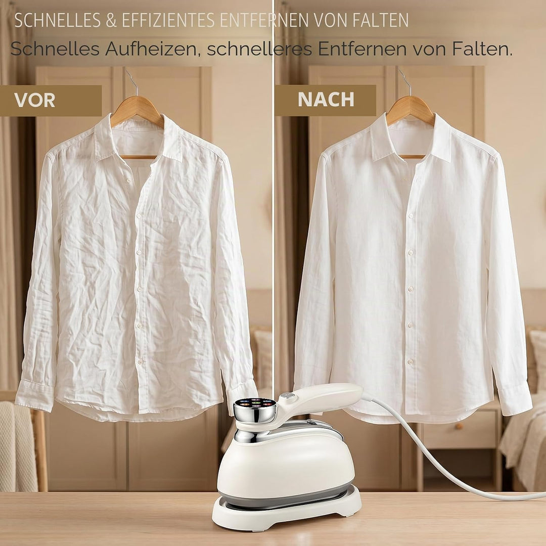 Dampfglätter, 2 IN 1 1300W Reisedampfglätter mit 6 Dampfstufen, LED-Anzeige und 180° Drehbarem Griff
