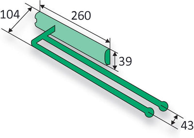 Kesseböhmer Handtuchauszug 2-armig Chrom poliert Länge 325 mm (ausgezogen: ca. 505 mm) Handtuchhalte