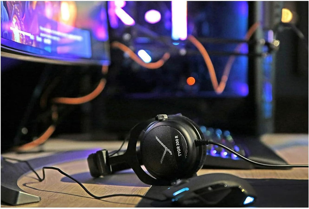 beyerdynamic TYGR 300 R Kopfhörer, offener Gaming-Kopfhörer, kabelgebunden, schwarz, geeignet für PS