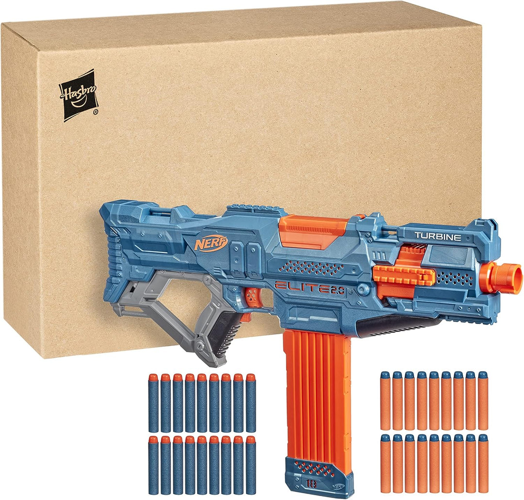 Nerf Elite 2 Turbine CS-18 motorisierter Blaster, 36 Nerf Darts, 18-Dart Clip-Magazin, mit Erweiteru