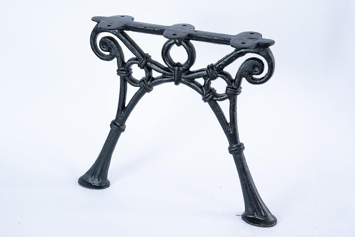 SEZAM Bankfüsse aus Gusseisen Schwarz x 2 Stück, ohne Rückenlehne - 46 x 37,5 x 39 cm, für 3 Holzban