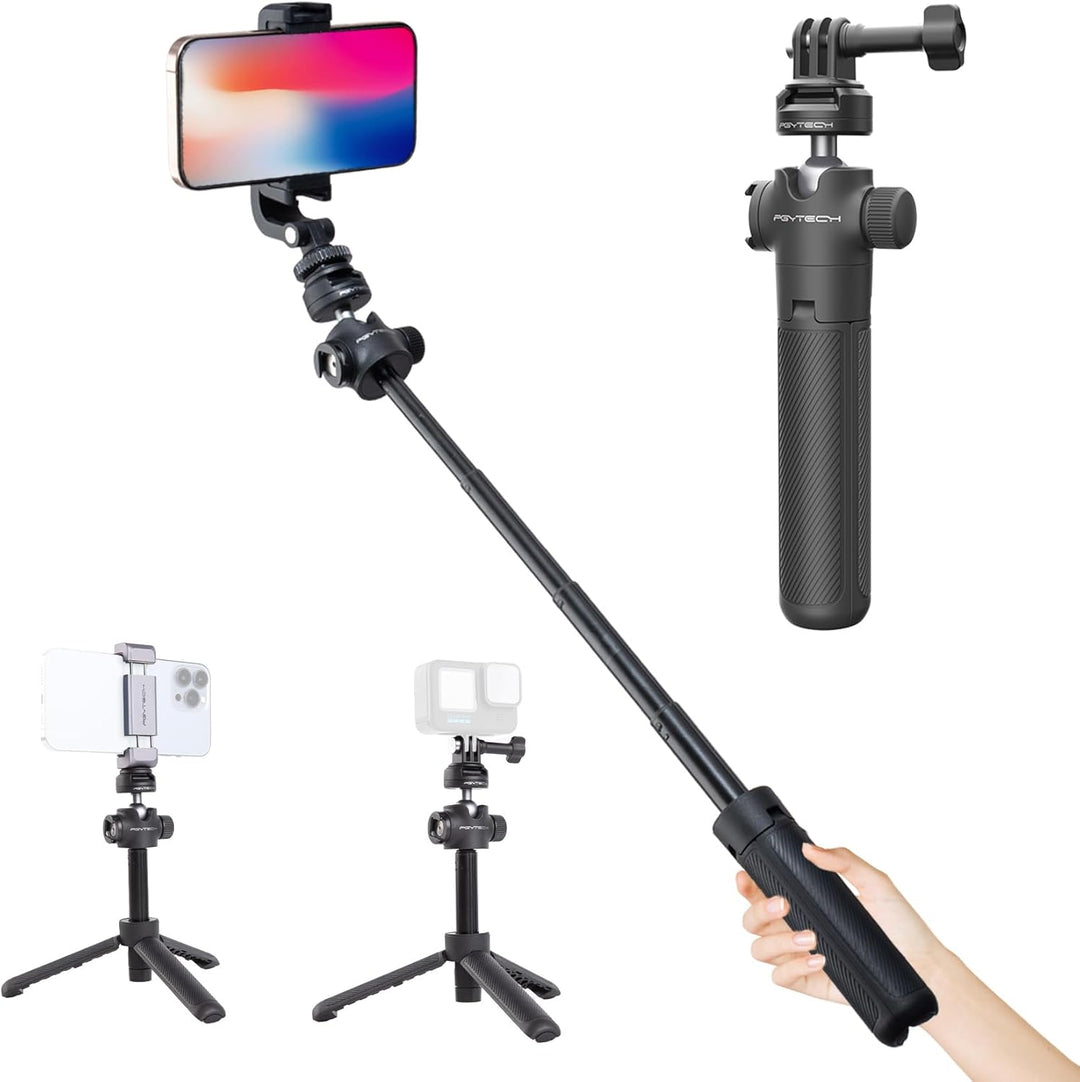 PGYTECH CapLock Verlängerungsstativ Mini Stativ für OSMO Action 5 Pro/4/3/2/Pocket 3/2, Selfie Stick