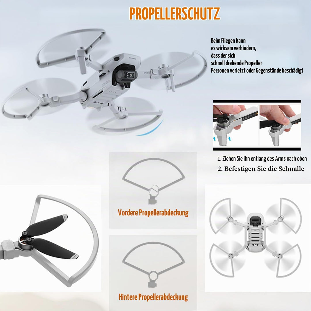 Drohnen Zubehör für DJI Mini 4K/2/SE/2 SE, 8 Propeller für DJI Mini 4K/2/SE/2 SE, 4 Propeller Schutz