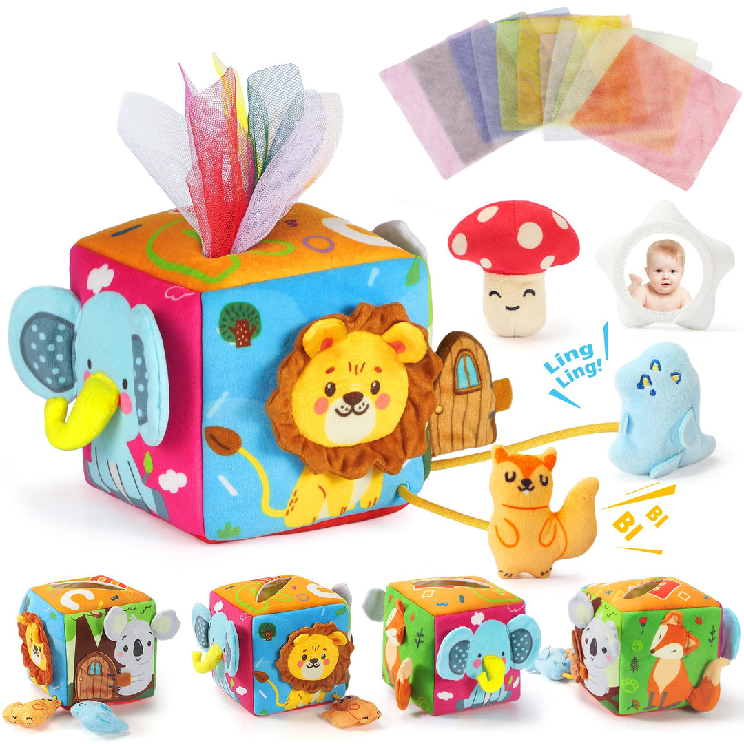 URMYWO Baby Spielzeug 6 12 Monate Tissue Box Spielzeug - Montessori motorik Sensorik Spielzeug mit S