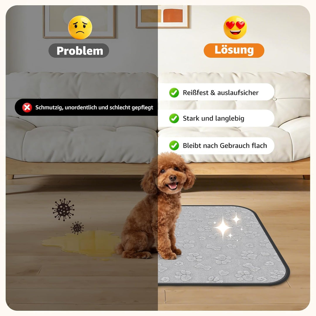122x122cm Waschbare Welpen Unterlagen 2er-Pack, 4-lagige Saugstarke Auslaufsichere Hunde PIPI Unterl