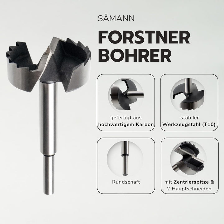 Forstnerbohrer gezahnt von 50 mm bis 125 mm Astlochbohrer Scharnierlochbohrer (50 mm), 50 mm
