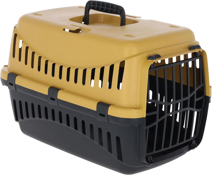 Kerbl Pet Transportbox Expedion, Transportmöglichkeit für Katzen/Hunde/Kleintiere, Kunststoff, Honey