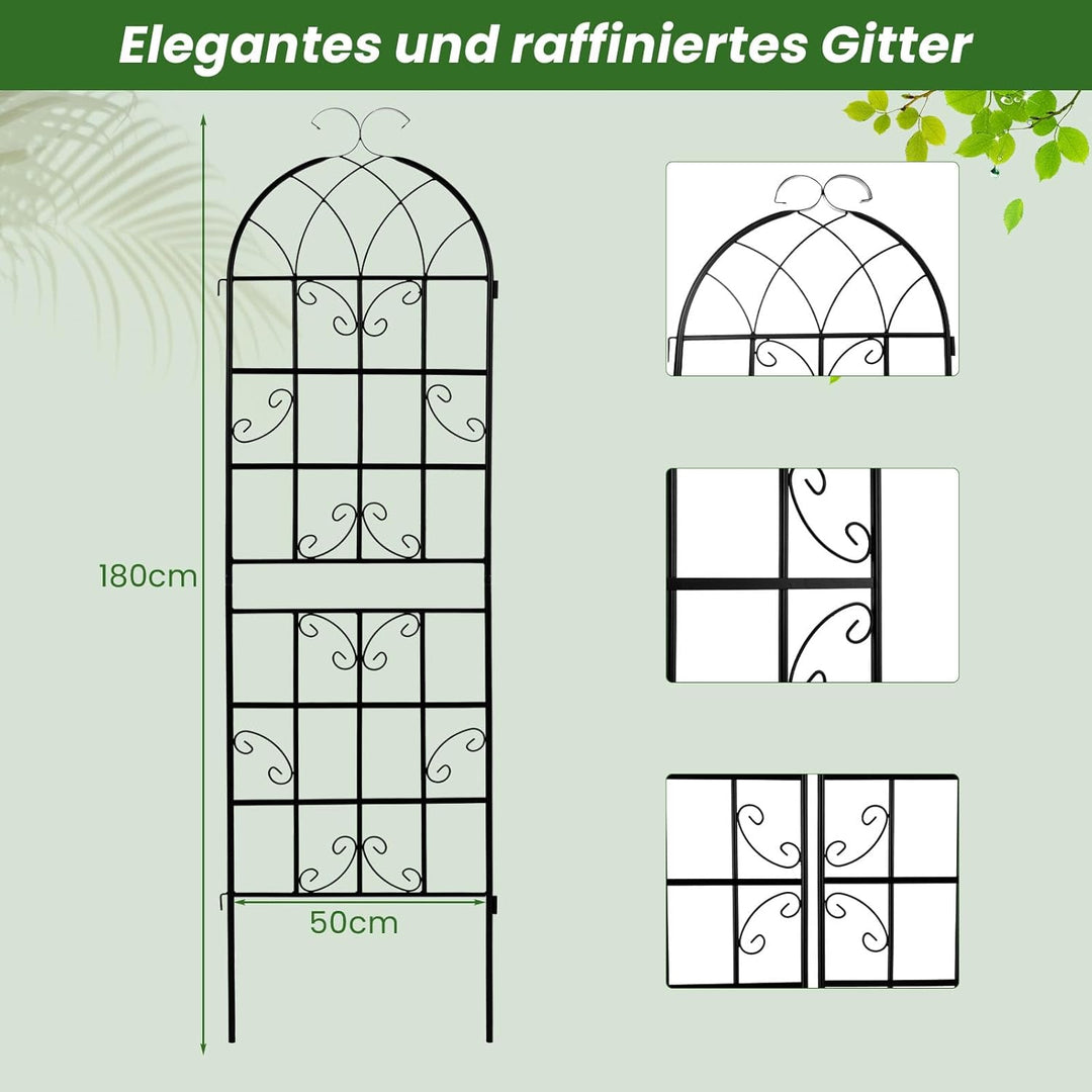 GOPLUS Rankgitter Metall 2er/4er Set, Sichtschutz Garten 180/220 cm hoch, Rosenspalier, Rosengitter,