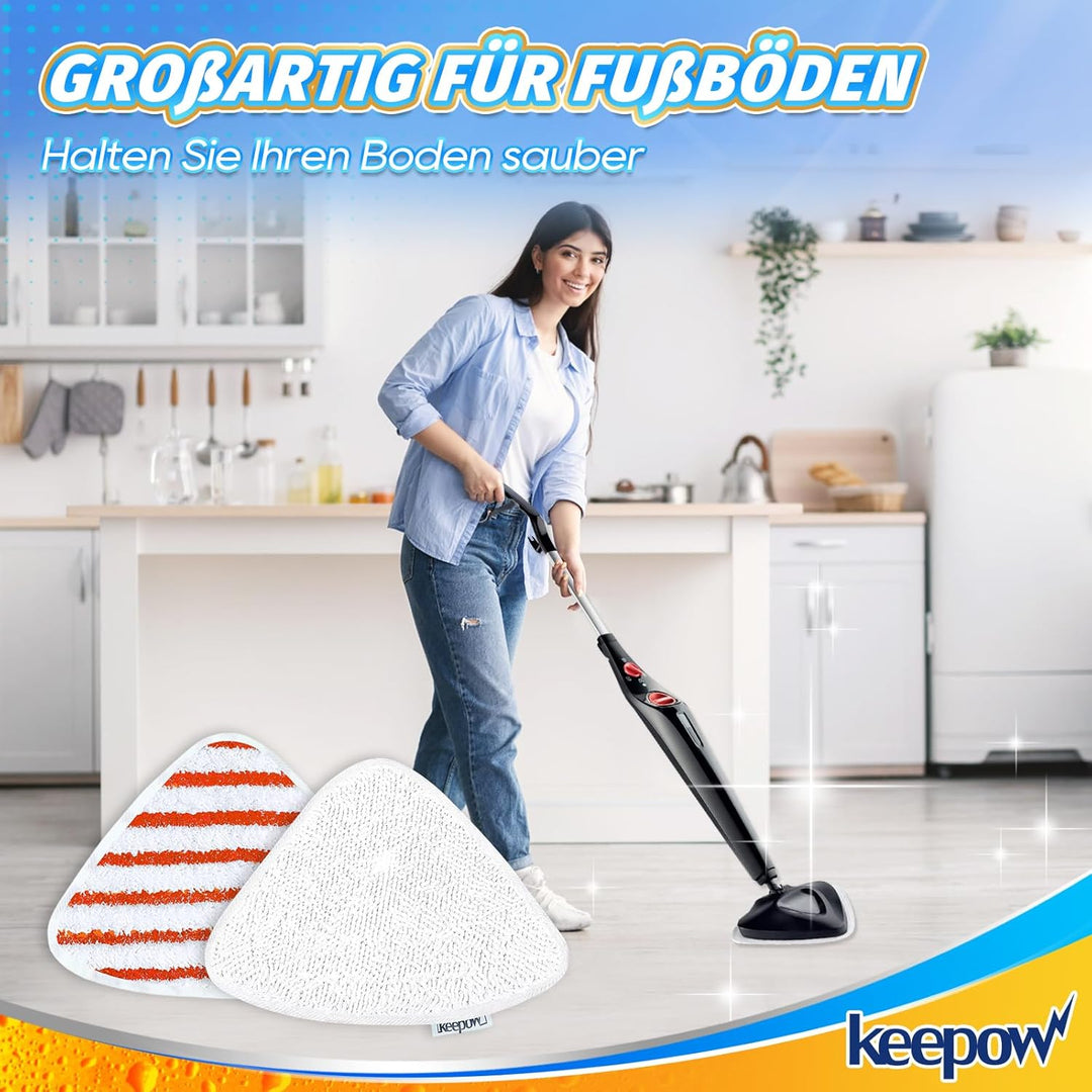 KEEPOW 8 Stück Dampfreiniger Ersatzbezug für Vileda Steam Dampfreiniger, Dampfreiniger Ersatzbezüge