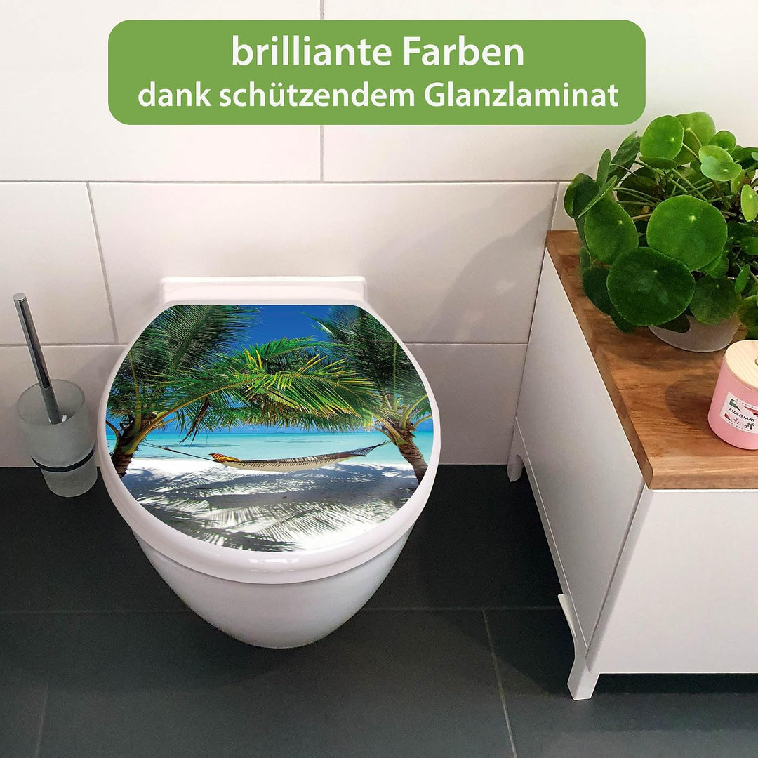 banjado Toilettendeckel mit Absenkautomatik 44,5x37cm - Soft Close Toilettensitz - WC Sitz mit Absen