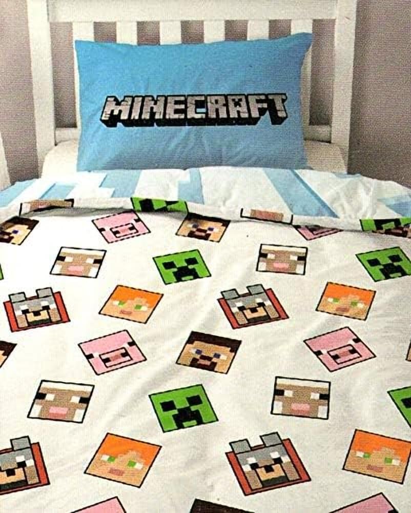 Halantex Minecraft Bett Set Kakteen die rennen Cactus Baumwolle Bettbezug 135x200cm Und Kissenbezug