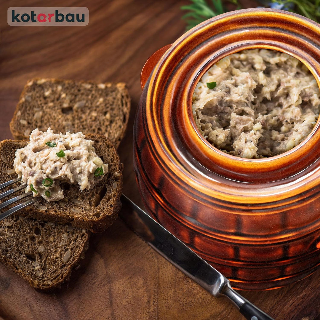 KOTARBAU® Gärtopf Steinguttopf 5 L Sauerkrauttopf Gurkentopf mit Deckel Einmachtopf Keramiktopf Stei