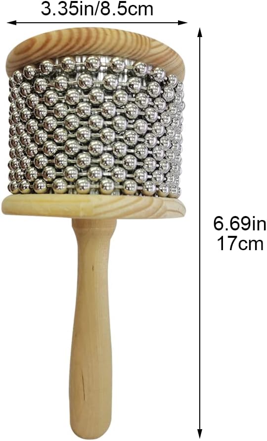 1 Stück Holz Cabasa Metall Perlen Kette & Zylinder Pop Hand Shaker Percussion Instrument Für Klassen