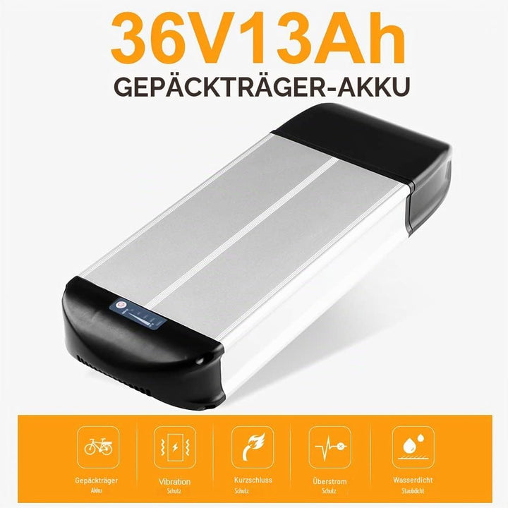 SEASON Gepäckträger Ebike Akku - 36V 13Ah 14.5Ah 15.6Ah 16Ah 17.4Ah Lithinum-Ionen Batterie für Elek