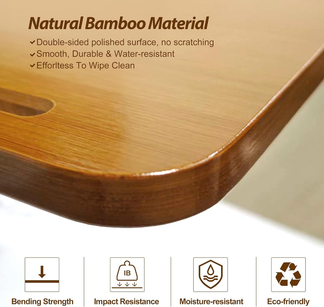 C-Förmiger Beistelltisch, Höhenverstellbar Couchtisch, 360° Drehbarer Wohnzimmer Tisch, Holz Tischpl