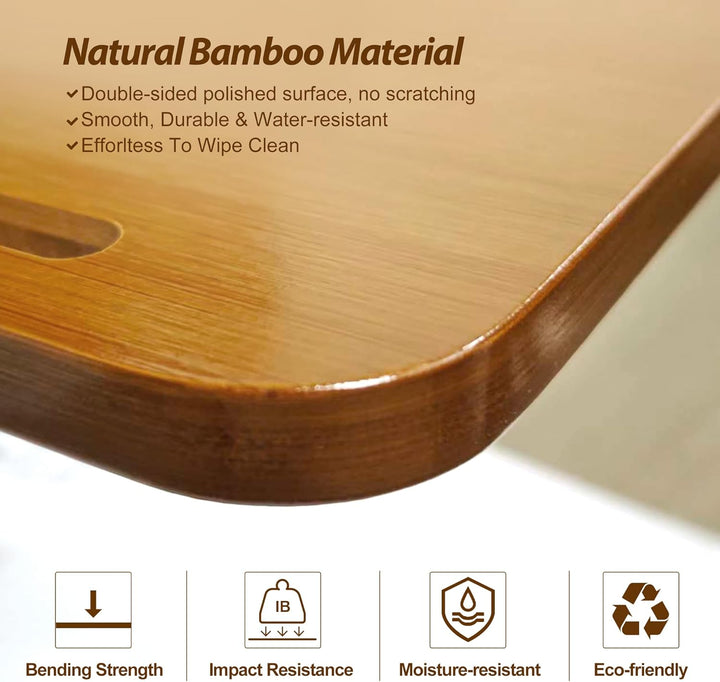 C-Förmiger Beistelltisch, Höhenverstellbar Couchtisch, 360° Drehbarer Wohnzimmer Tisch, Holz Tischpl
