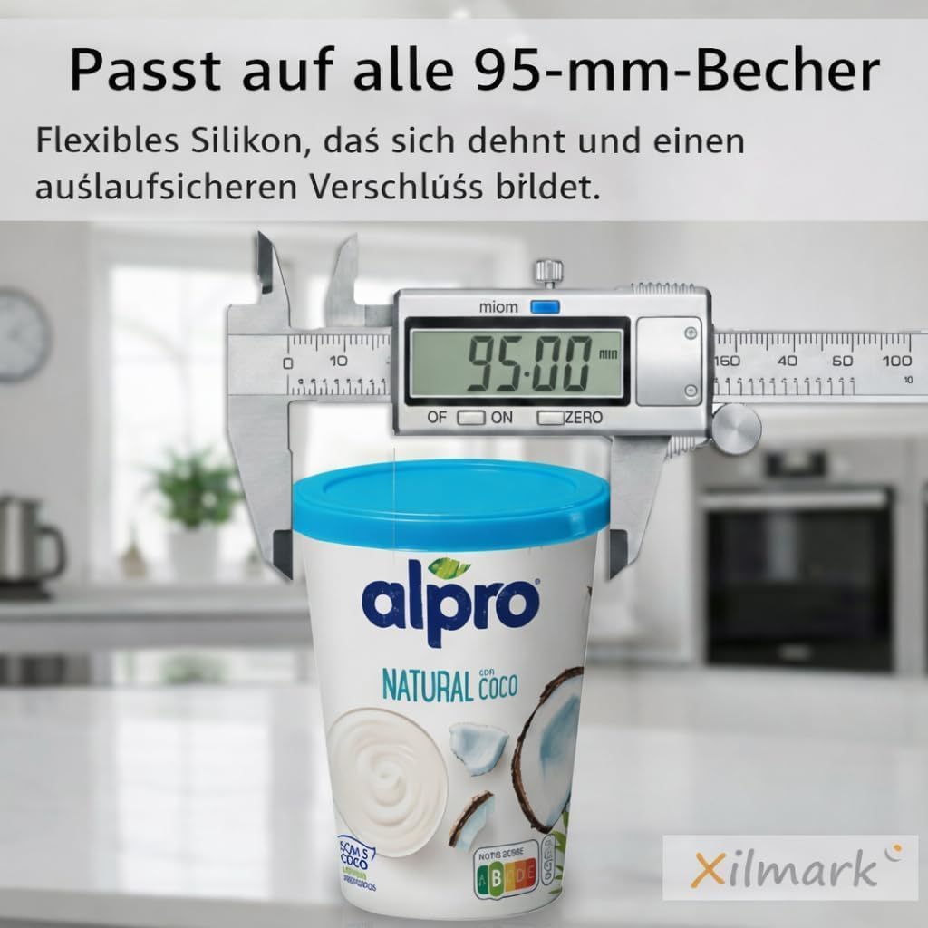 JoghurtDeckel 500g, Wiederverwendbarer Deckel für Joghurtbecher, Dosendeckel Wiederverwendbar Siliko