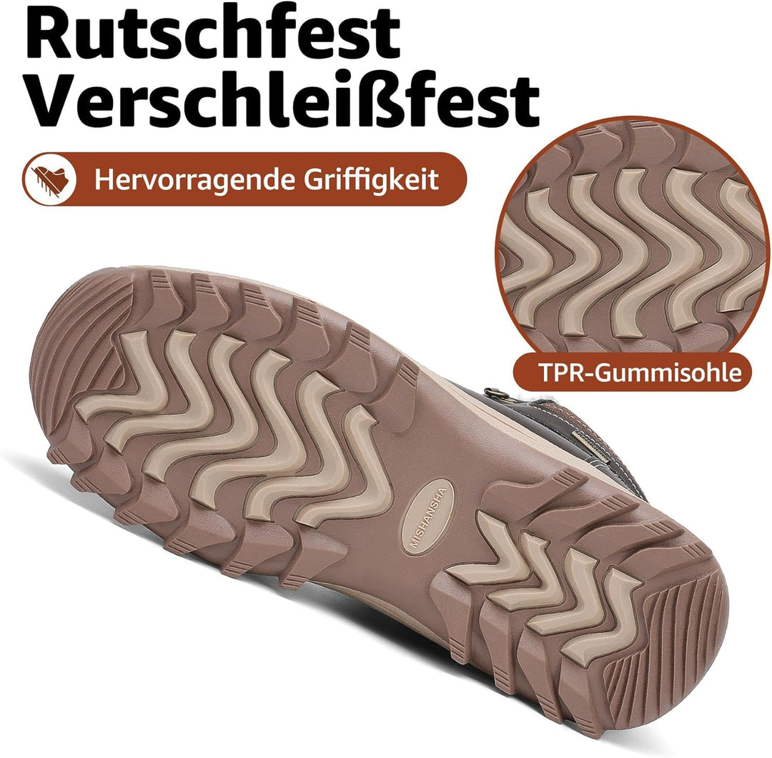 Mishansha Damen Herren Winterschuhe Warm Gefüttert Winterstiefel Wasserdicht Trekking Wanderschuhe G