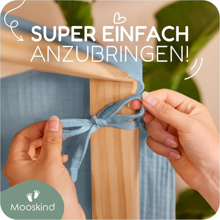 Hausbett Himmel – Aus weichem Musselin in 7 Farben – 100% Bio-Baumwolle – Traumhafte Hausbett Deko &