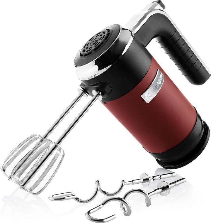 Westinghouse Retro Handmixer, 5 Geschwindigkeitsstufen + Turbofunktion, 2 Rührbesen, 2 Knethaken, LC
