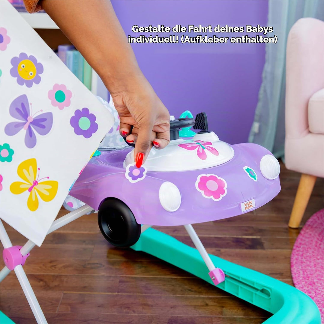 Bright Starts Little Speedster 3-in-1 Auto Lauflernhilfe, Lila Power, Baby Aktivitten-Lauflernhilfe