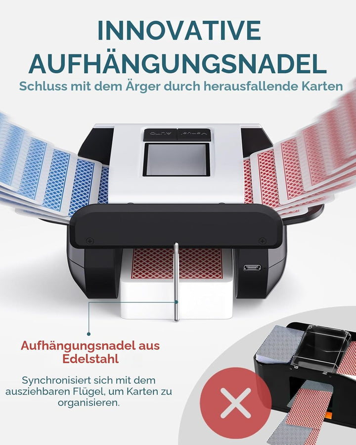 Automatischer Kartenmischmaschine mit Zwei Modi, Wiederaufladbare Kartenmischer Elektrisch für 1–2 K