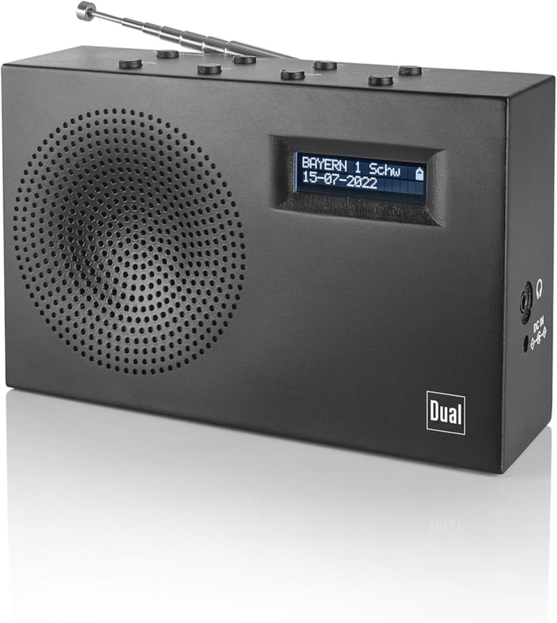 Dual MCR 117 DAB+ Digitalradio schwarz | UKW-RDS Tuner | Bluetooth-Musikübertragung | Wiederaufladba