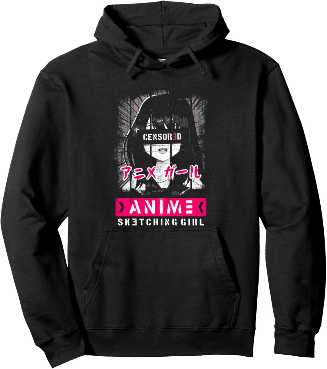 Japanisches Cosplay Mangaka Manga Zeichnen Goth Anime Girl Pullover Hoodie