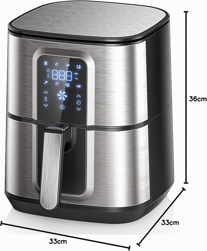 OZEANOS OT-AF-55SM-DIGITAL 5.5L Hot Air Fryer, 1800W Power, Digital Touch Panel, Prefabricated Progr