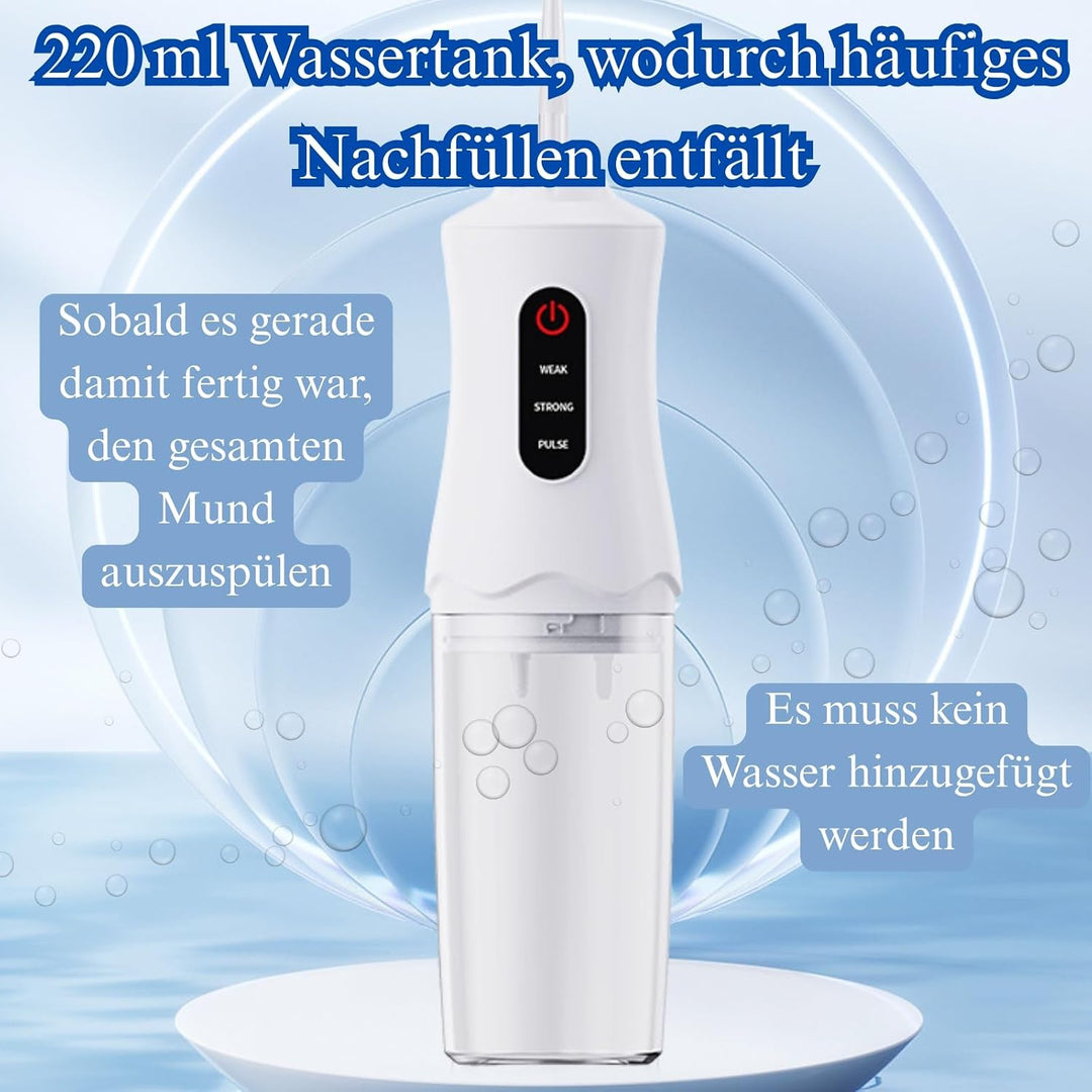 Munddusche Kabellos Wasserdicht, Water Flosser Zahnreinigung für Zwischenräume Zahndusche Zahnzwisch