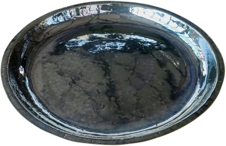 Teller/Untersetzer dunkelgrün glasiert 35cm